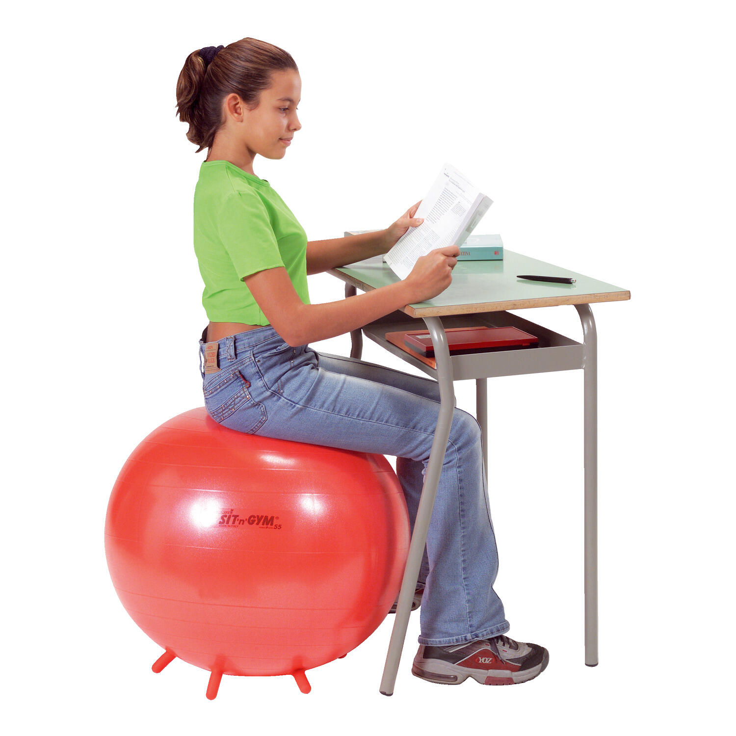 Fitnessball Sit n Gym 55 cm Pilates Unisex Rot 2/4