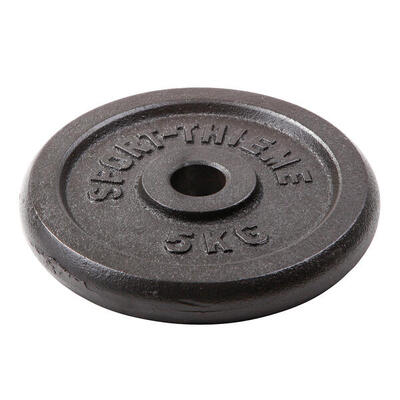 Hantelscheibe Gusseisen 5 kg Gewichtheben Unisex Schwarz