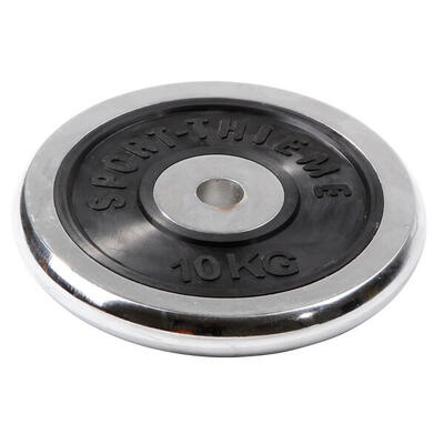 Hantelscheibe Chrom 10 kg Gewichtheben Unisex Silber-Schwarz
