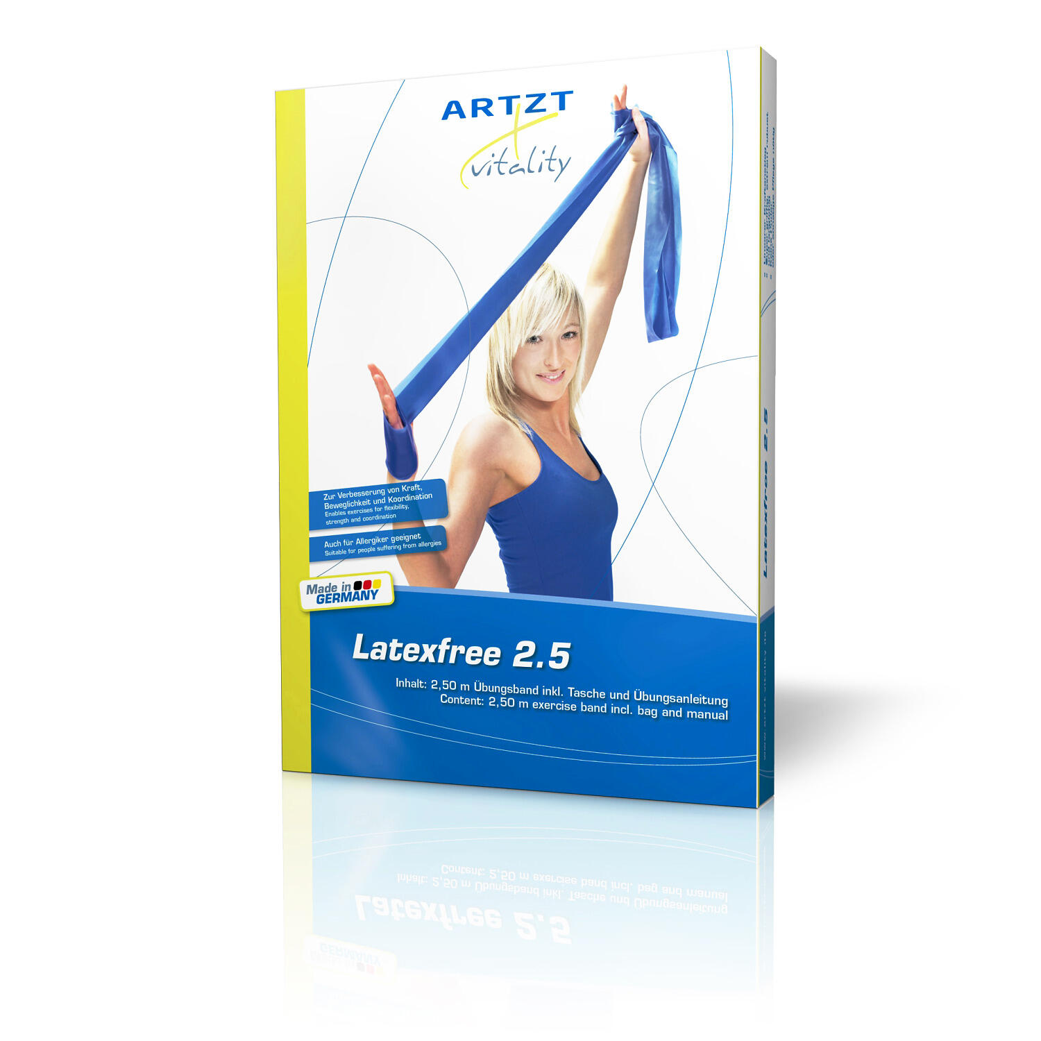 Fitnessband latexfrei Blau Extra stark 25 m Fitness / Krafttraining Unisex Blau 2/5