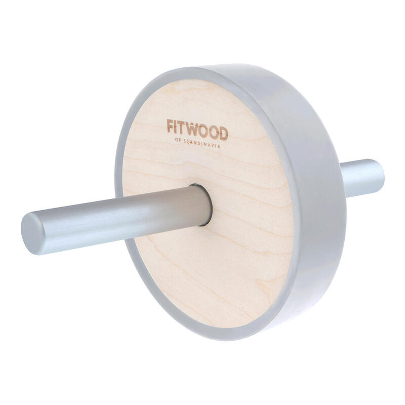 Fitwood Bauchtrainer Ab Wheel Kivi, Holz natur/Silber