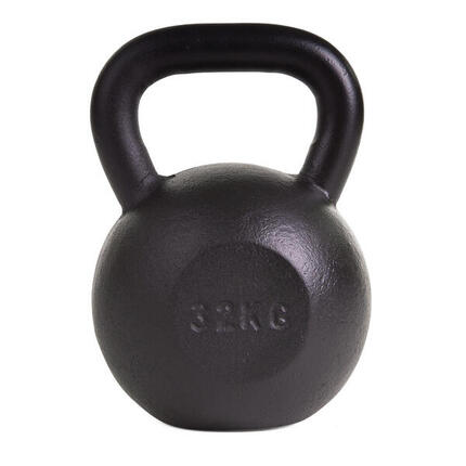 Kettlebell Pulverbeschichtet 32 kg Gewichtheben Unisex Schwarz