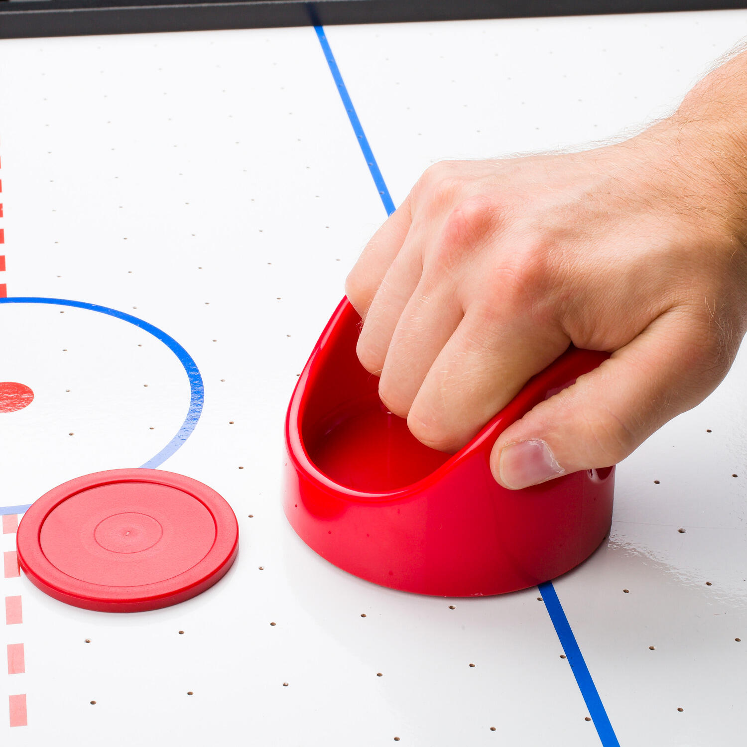Airhockey Pusher Safety Tischfußball Unisex Rot 3/6