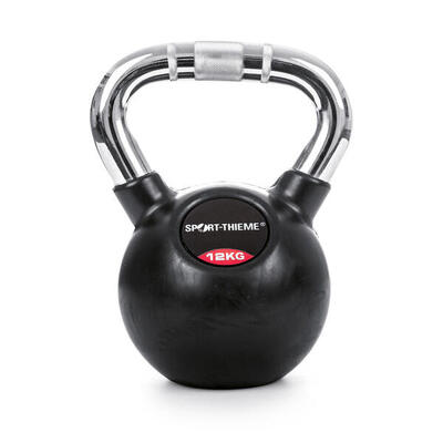 Kettlebell Gummiert mit gerändeltem Chrom-Griff 6 kg Gewichtheben Unisex