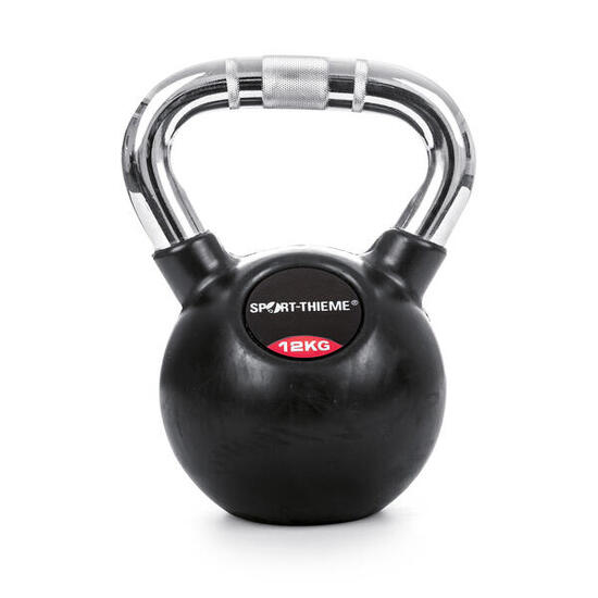 Kettlebell Gummiert mit gerändeltem Chrom-Griff 8 kg Gewichtheben Unisex