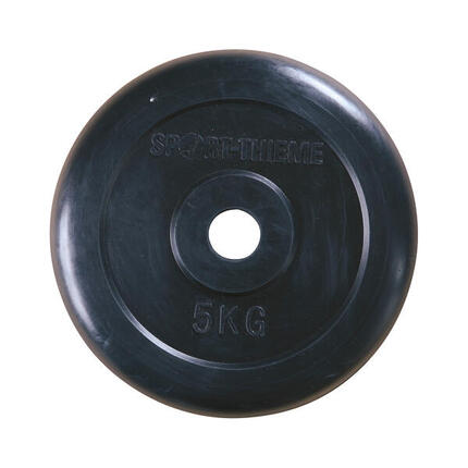 Hantelscheibe Gummiert 5 kg Gewichtheben Unisex Schwarz