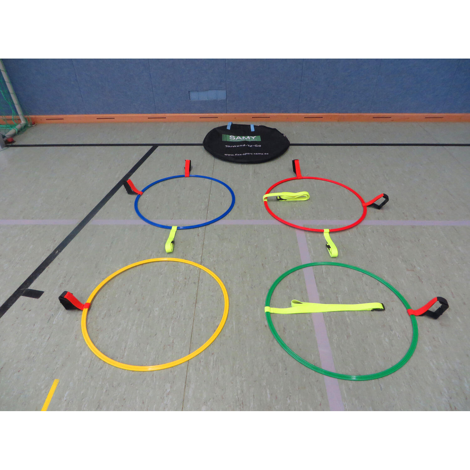 Mur d’entraînement de foot « To-Go, en salle » « Salle Senior », 4 anneaux - ø 2/6