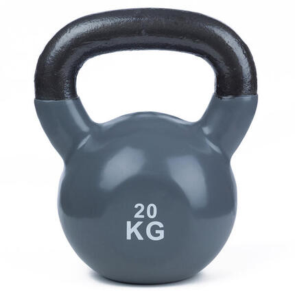 Kettlebell Vinyl 24 kg, Schwarz Gewichtheben Unisex Schwarz