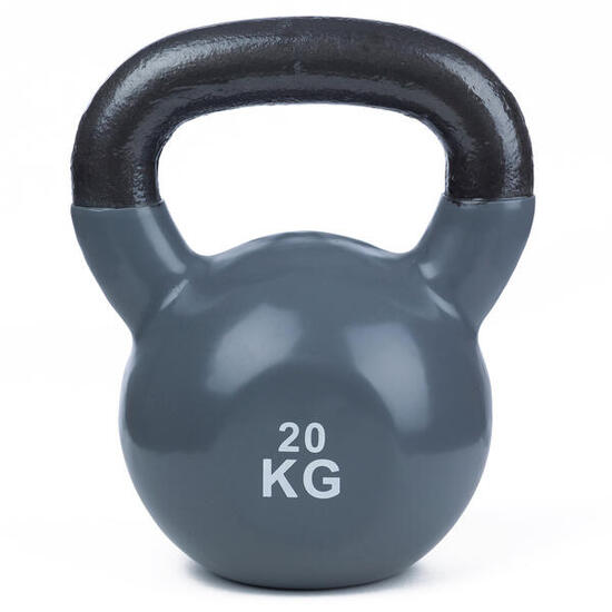 Kettlebell Vinyl 20 kg, Grau Gewichtheben Unisex Grau