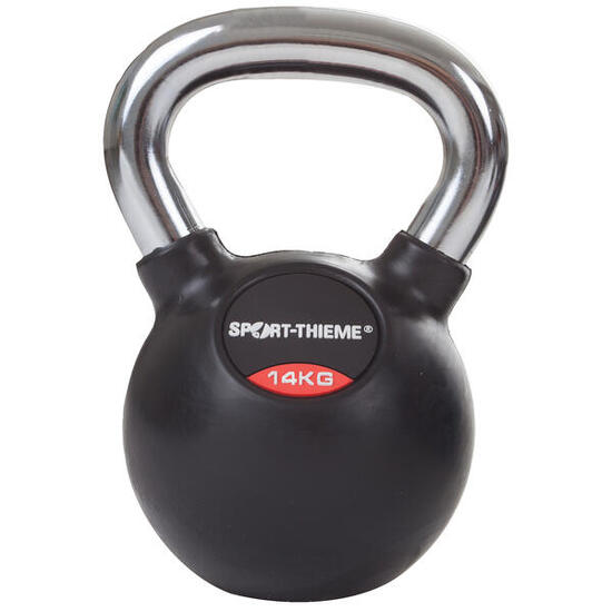 Kettlebell Gummiert mit glattem Chrom-Griff 8 kg Gewichtheben Unisex