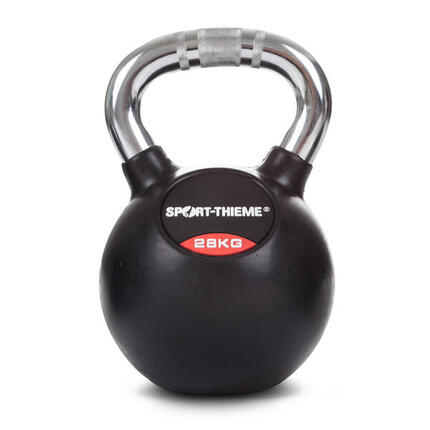 Kettlebell Gummiert mit gerändeltem Chrom-Griff 8 kg Gewichtheben Unisex