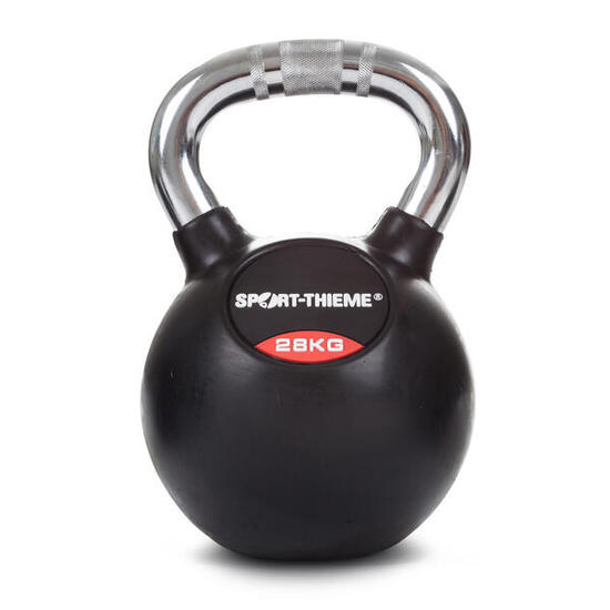 Kettlebell Gummiert mit gerändeltem Chrom-Griff 8 kg Gewichtheben Unisex