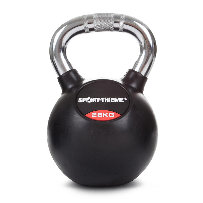 Sport-Thieme Kettlebell « Caoutchoutée avec poignée chrome », 28 kg