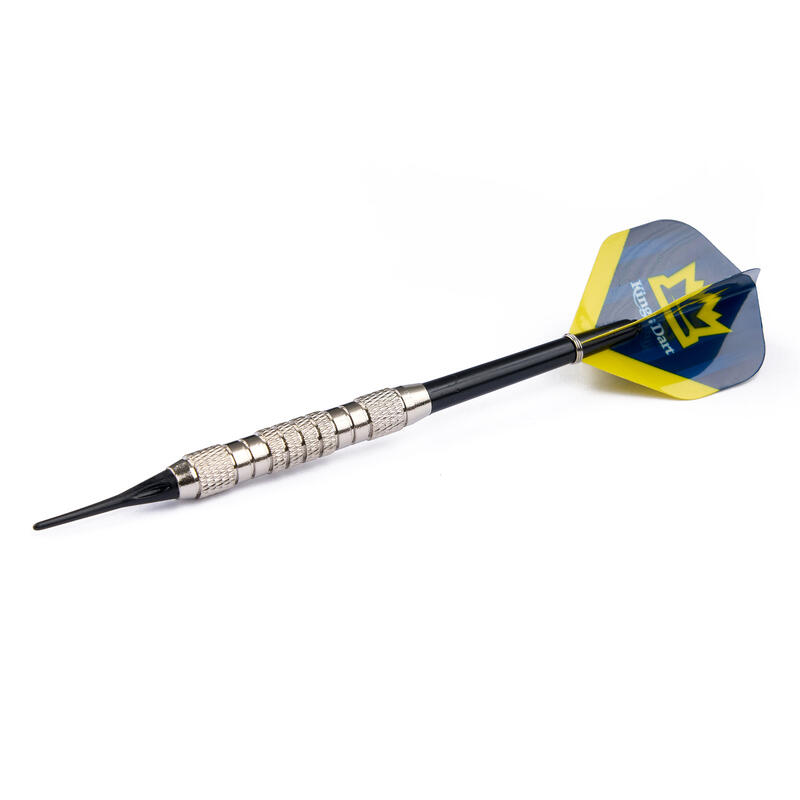 Kings Dart 100 Stück Softdartpfeile, 18 g inkl. Dose, Blau-Gelb