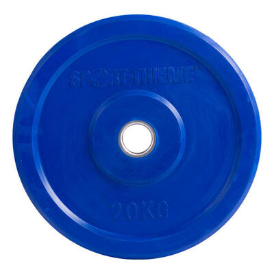Hantelscheibe Bumper Plate, bunt 20 kg, Blau Gewichtheben Unisex Blau