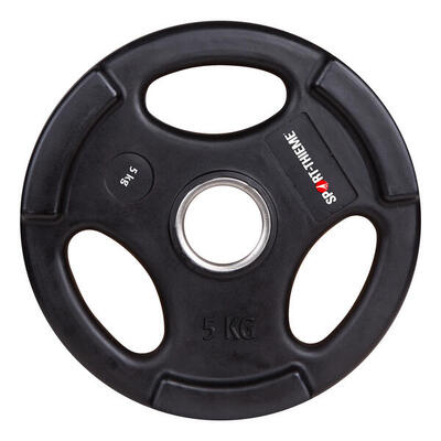 Hantelscheibe Wettkampf. PU 5 kg Gewichtheben Unisex Schwarz