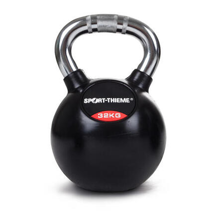 Kettlebell Gummiert mit gerändeltem Chrom-Griff 8 kg Gewichtheben Unisex