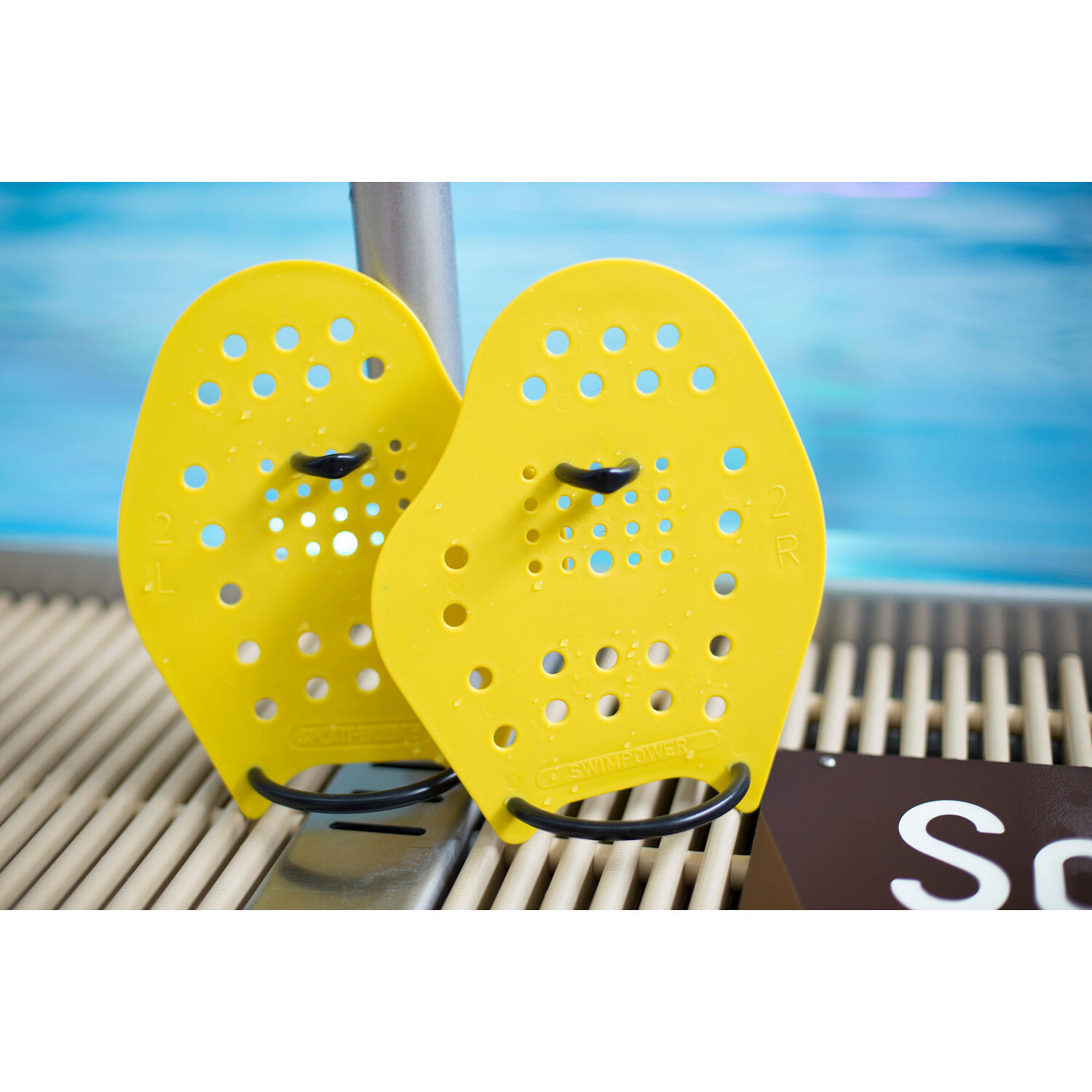 Schwimmpaddles Swim-Power Größe M, 21x18 cm, Gelb Schwimmen Unisex Gelb 2/5