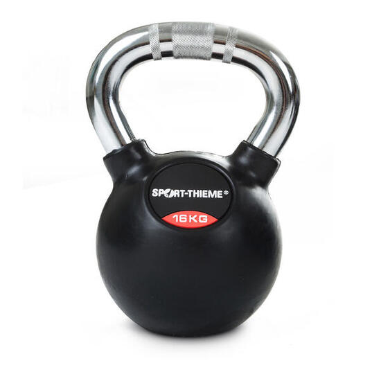 Kettlebell Gummiert mit gerändeltem Chrom-Griff 8 kg Gewichtheben Unisex