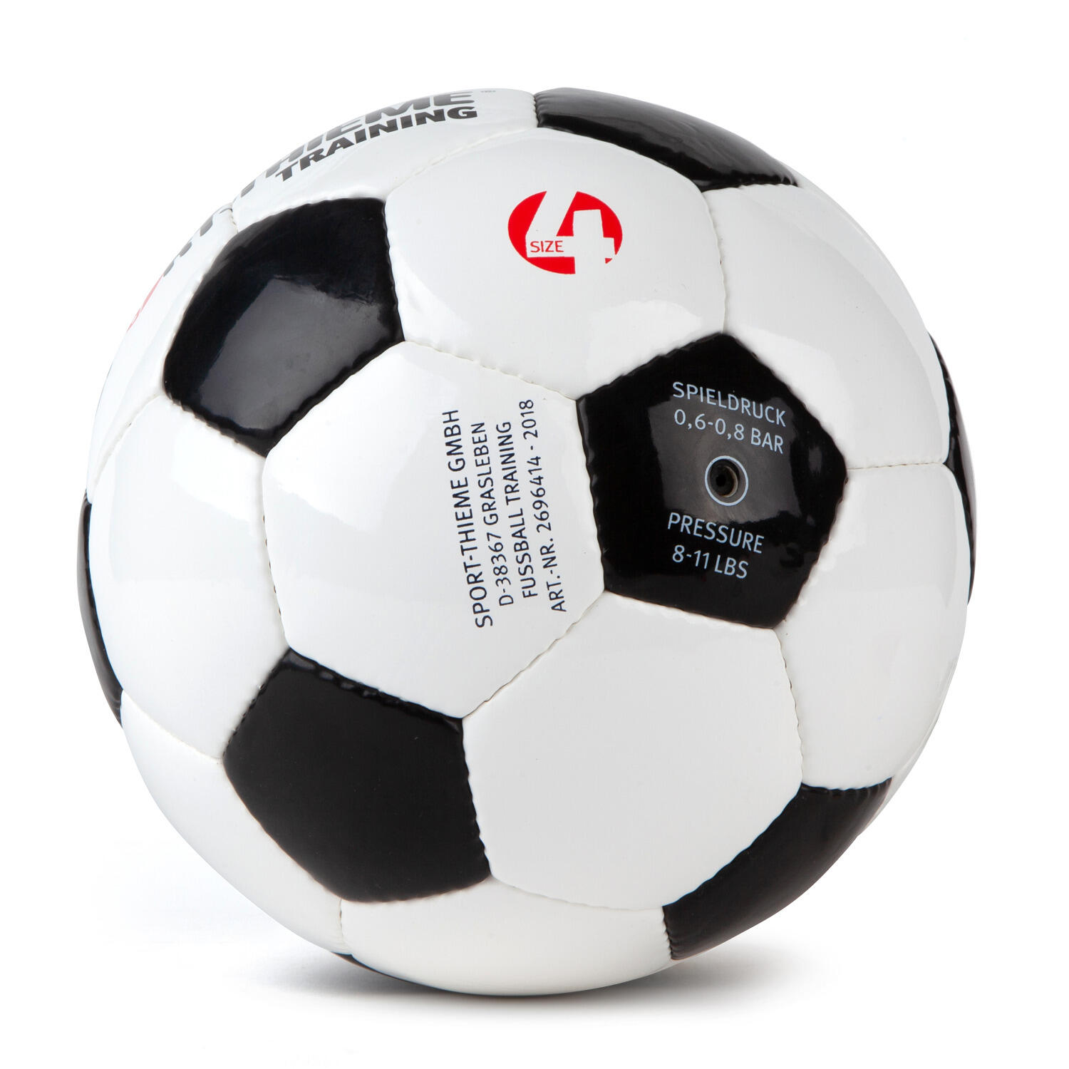 Fußball Training Größe 4 Fussball Unisex Weiß-Schwarz-Rot 2/4