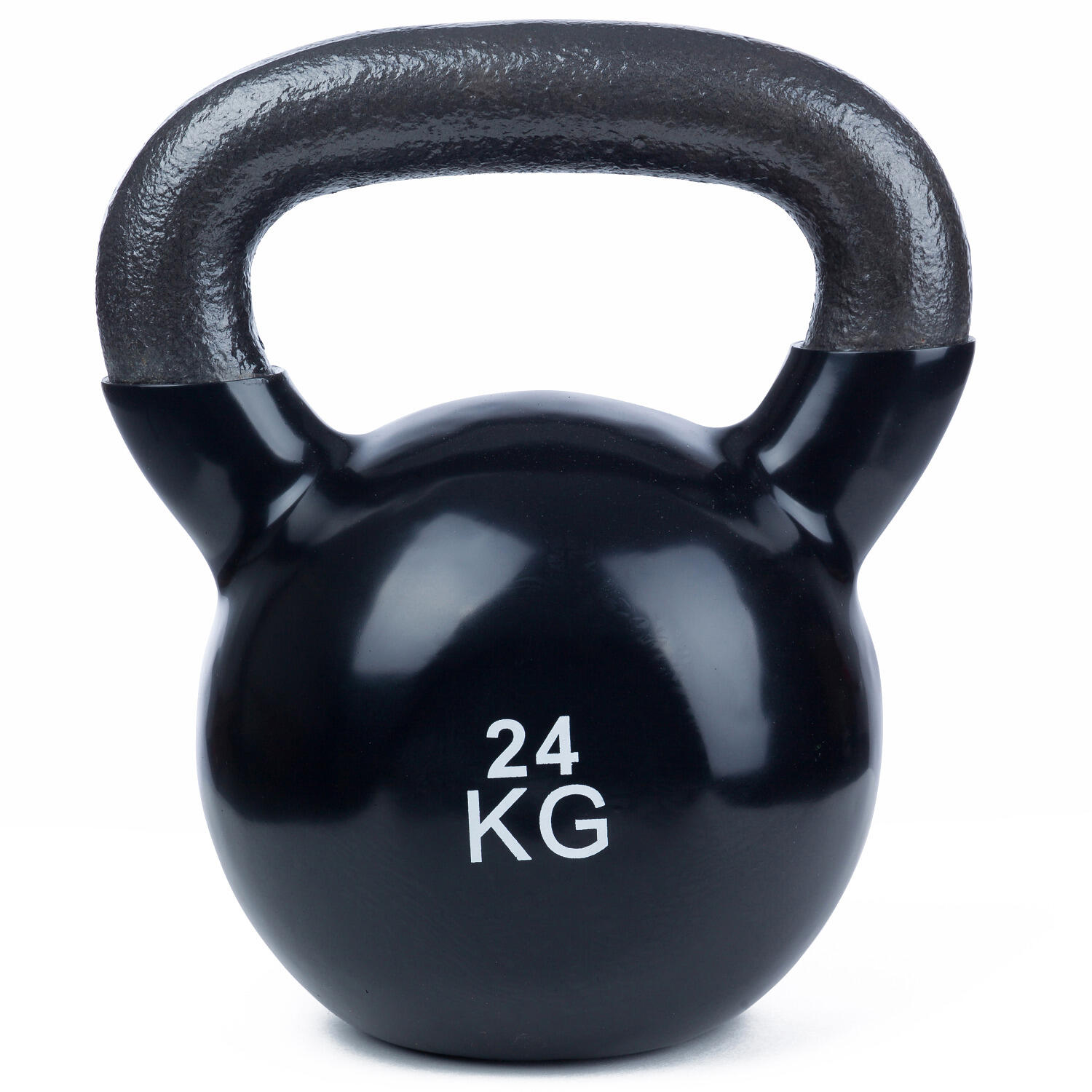 Kettlebell Vinyl 24 kg, Schwarz Gewichtheben Unisex Schwarz 2/2