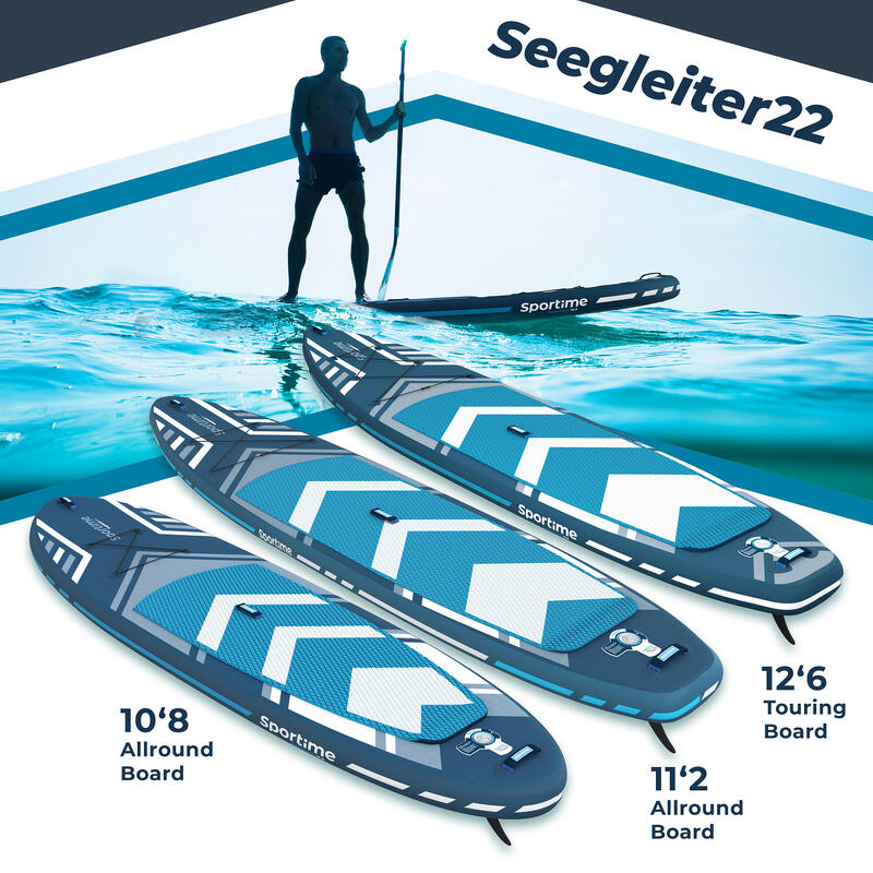 Sportime Stand up Paddling Board Seegleiter Touring-Set, 108 Allround Board
