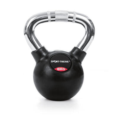 Kettlebell Gummiert mit gerändeltem Chrom-Griff 6 kg Gewichtheben Unisex