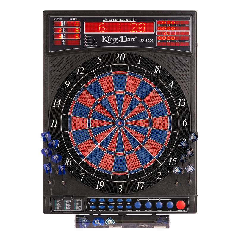 Kings Dart Elektronische Dartscheibe Profi Turnier, 1.0, Blau-Rot