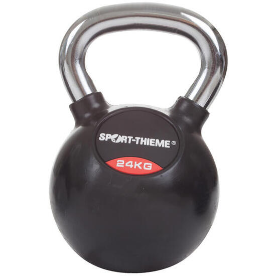Kettlebell Gummiert mit glattem Chrom-Griff 4 kg Gewichtheben Unisex Schwarz