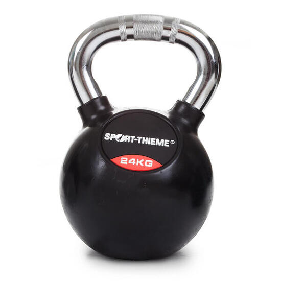 Kettlebell Gummiert mit gerändeltem Chrom-Griff 24 kg Gewichtheben Unisex