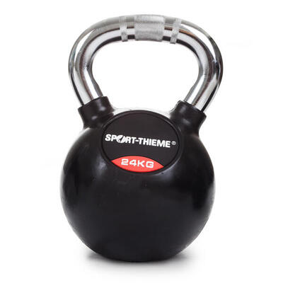 Kettlebell Gummiert mit gerändeltem Chrom-Griff 10 kg Gewichtheben Unisex