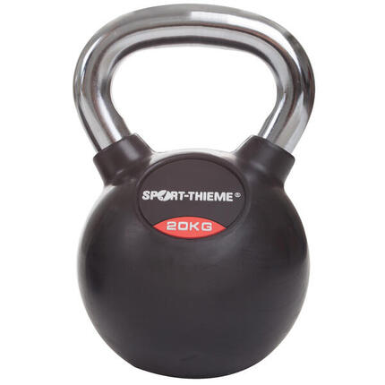 Kettlebell Gummiert mit glattem Chrom-Griff 8 kg Gewichtheben Unisex