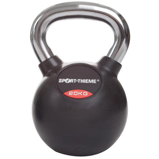 Kettlebell Gummiert mit glattem Chrom-Griff 4 kg Gewichtheben Unisex Schwarz