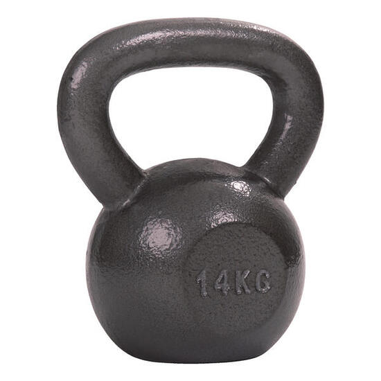 Kettlebell Hammerschlag, lackiert, Grau 14 kg Gewichtheben Unisex Grau