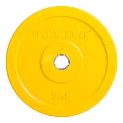 Hantelscheibe Bumper Plate. bunt 5 kg. Gelb Gewichtheben Unisex Gelb