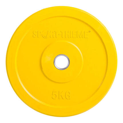 Hantelscheibe Bumper Plate, bunt 5 kg, Gelb Gewichtheben Unisex Gelb