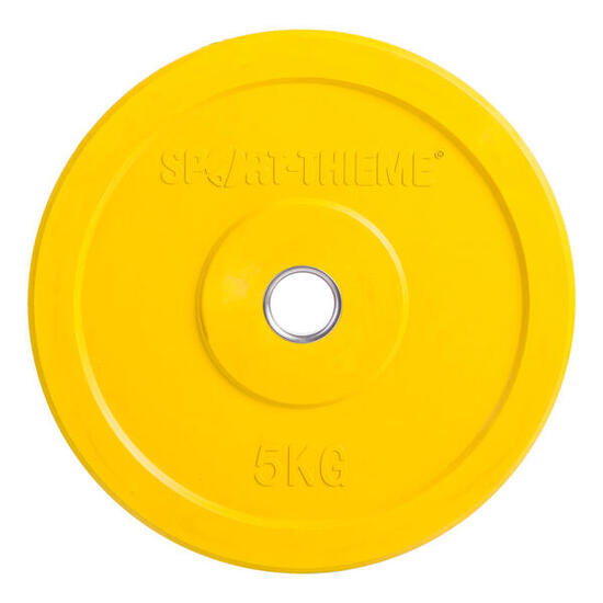 Hantelscheibe Bumper Plate, bunt 5 kg, Gelb Gewichtheben Unisex Gelb