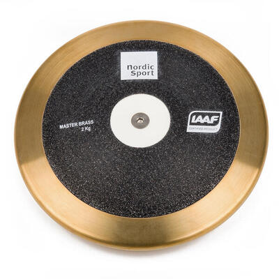 Wettkampfdiskus Master 1.75 kg Leichtathletik Unisex Schwarz-Gold