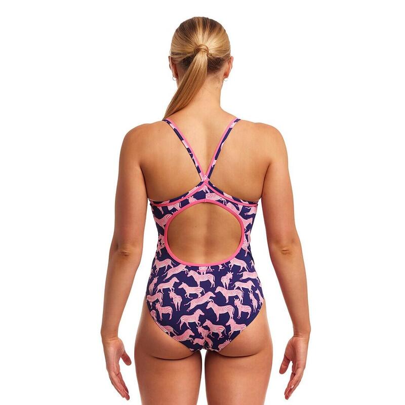 SWEET STRIPES LADIES DIAMOND BACK ONE PIECE - PINK