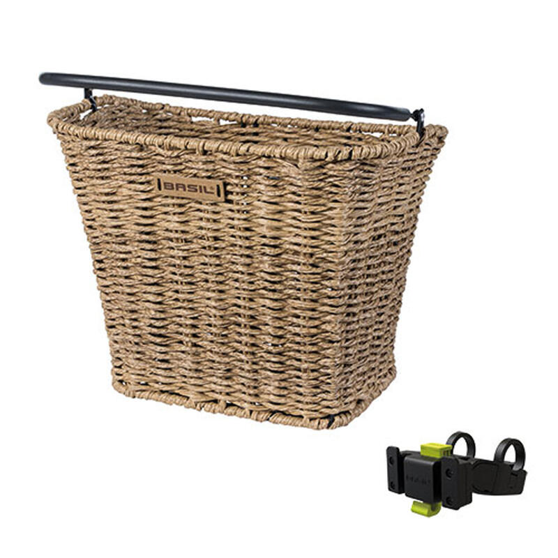 Panier à vélo Bremen Rattan Look avec support de guidon KF 27 x 35 x 29 cm