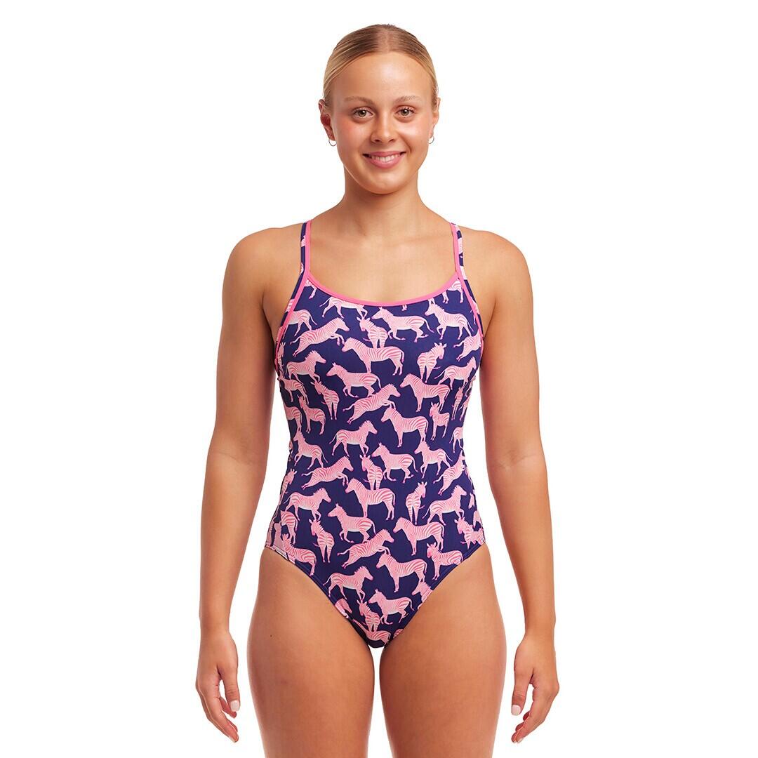 SWEET STRIPES LADIES DIAMOND BACK ONE PIECE PINK