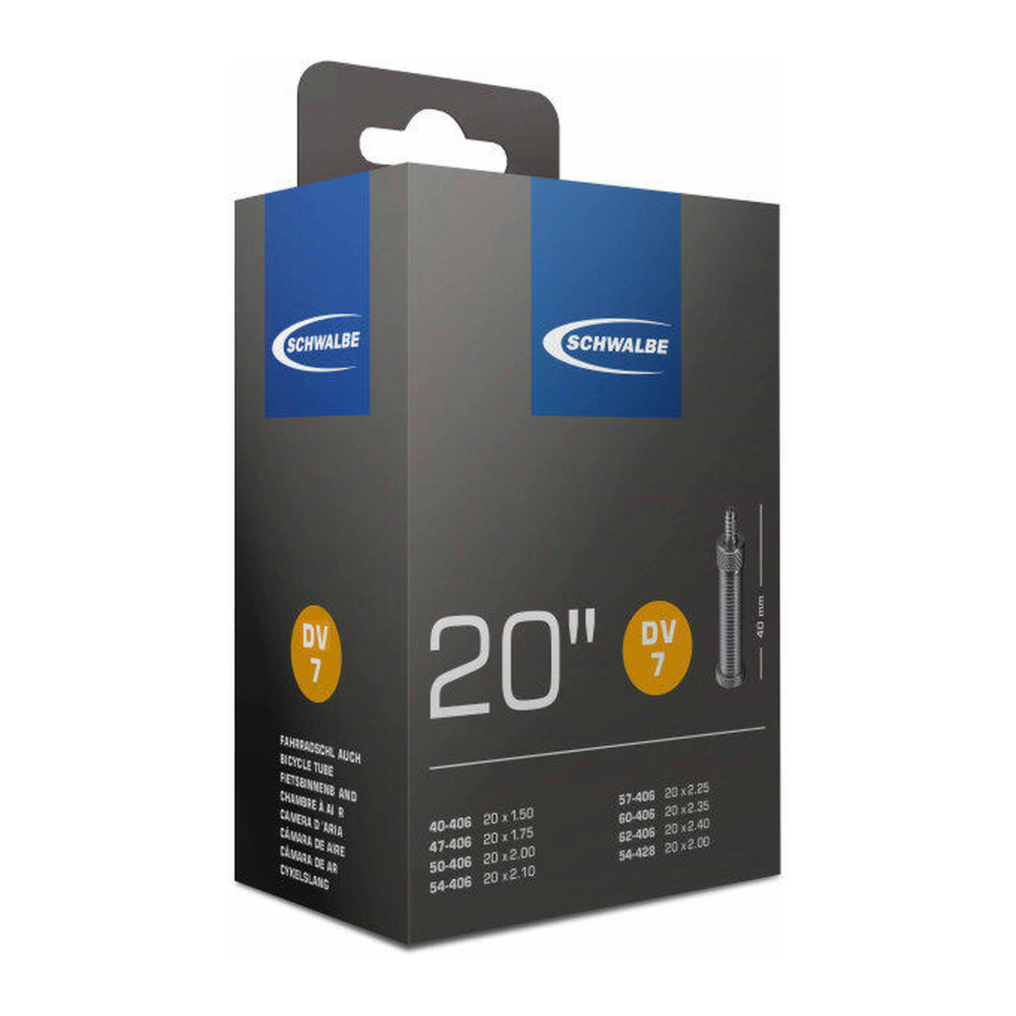 Schwalbe Cámara de aire dv7 20 pulgadas 40/62-406 dv 40 mm