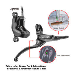 Kit de freins à disque hydrauliques HD-E740 droit - ligne 1800 mm - noir