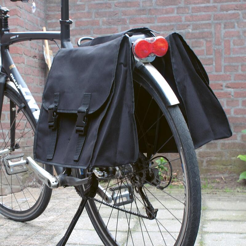 Sacoche de vélo double 34 litres 37 x 33 x 14cm (2x) - noir / noir