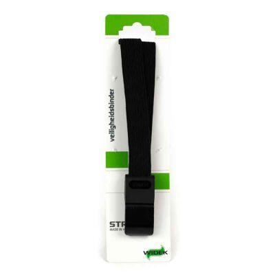 Suv veiligheidsbinder 24mm met zwarte stalen haak - zwart/zwart