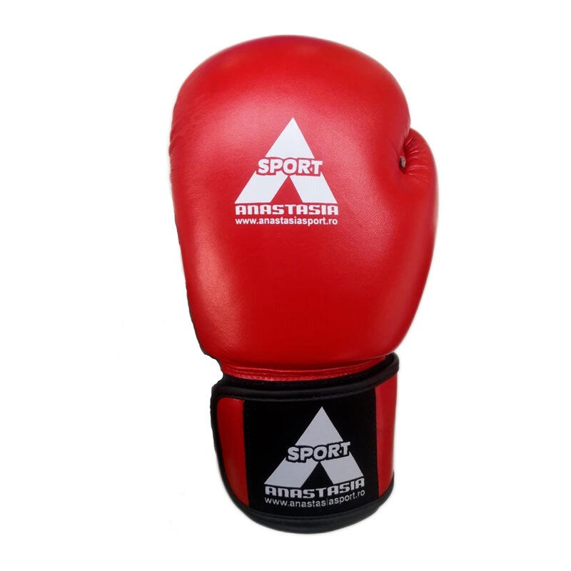 Manusi box lupta Anastasia, piele naturala, rosii, marime 12 OZ