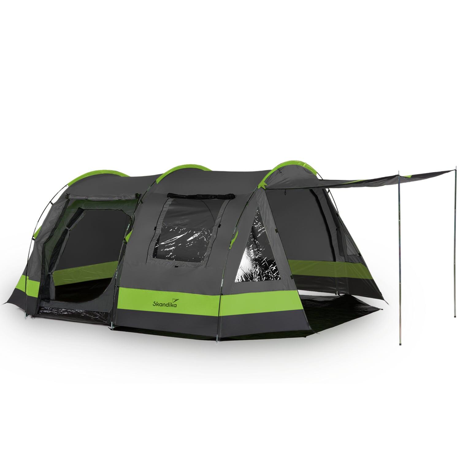 SKANDIKA Familie tunneltent Kambo 6 - 6 pers. - 480 x 360 cm - 3 ingangen - Markies