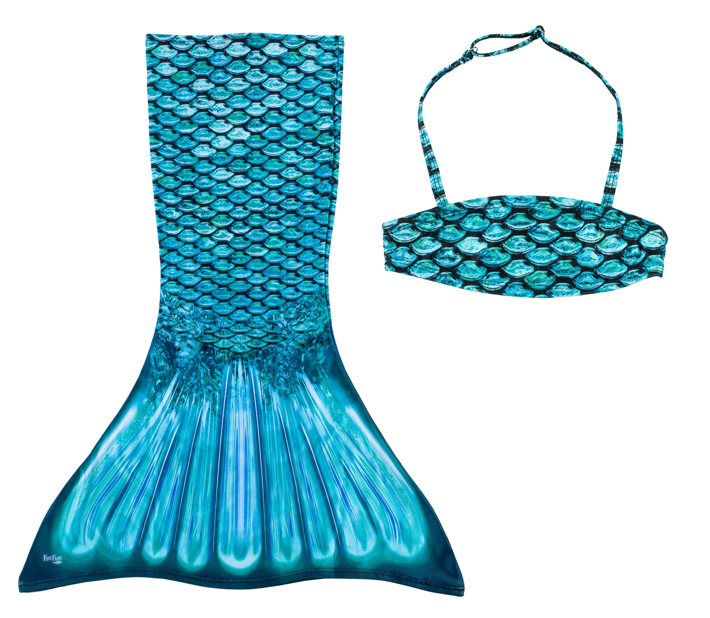 FINFUN Meerjungfrau Bikini Set TIDAL TEAL EU 110-116