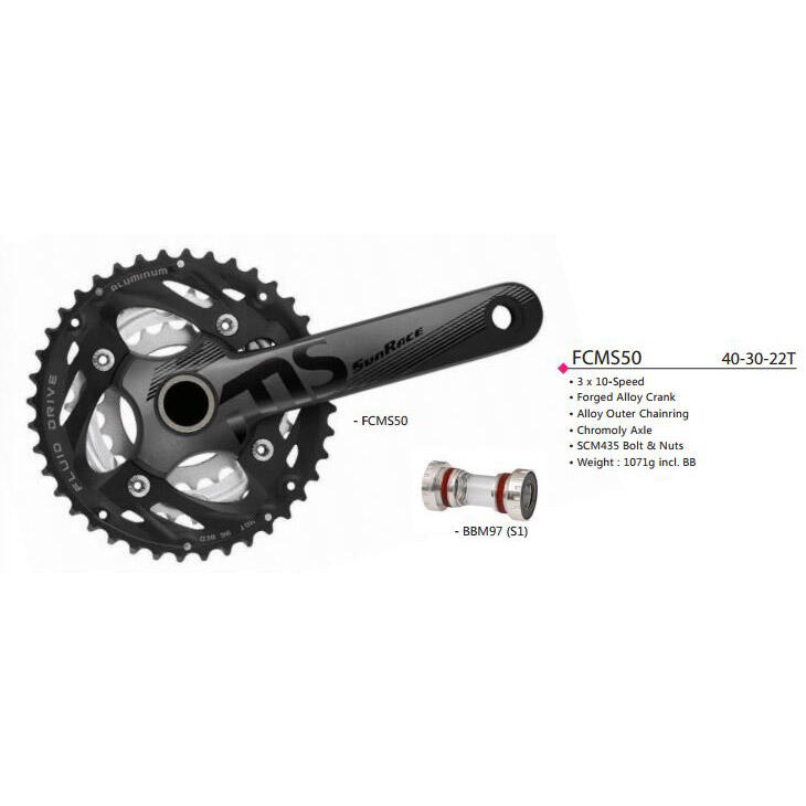 Sunrace Crankkel MS50 40 30 22 10V