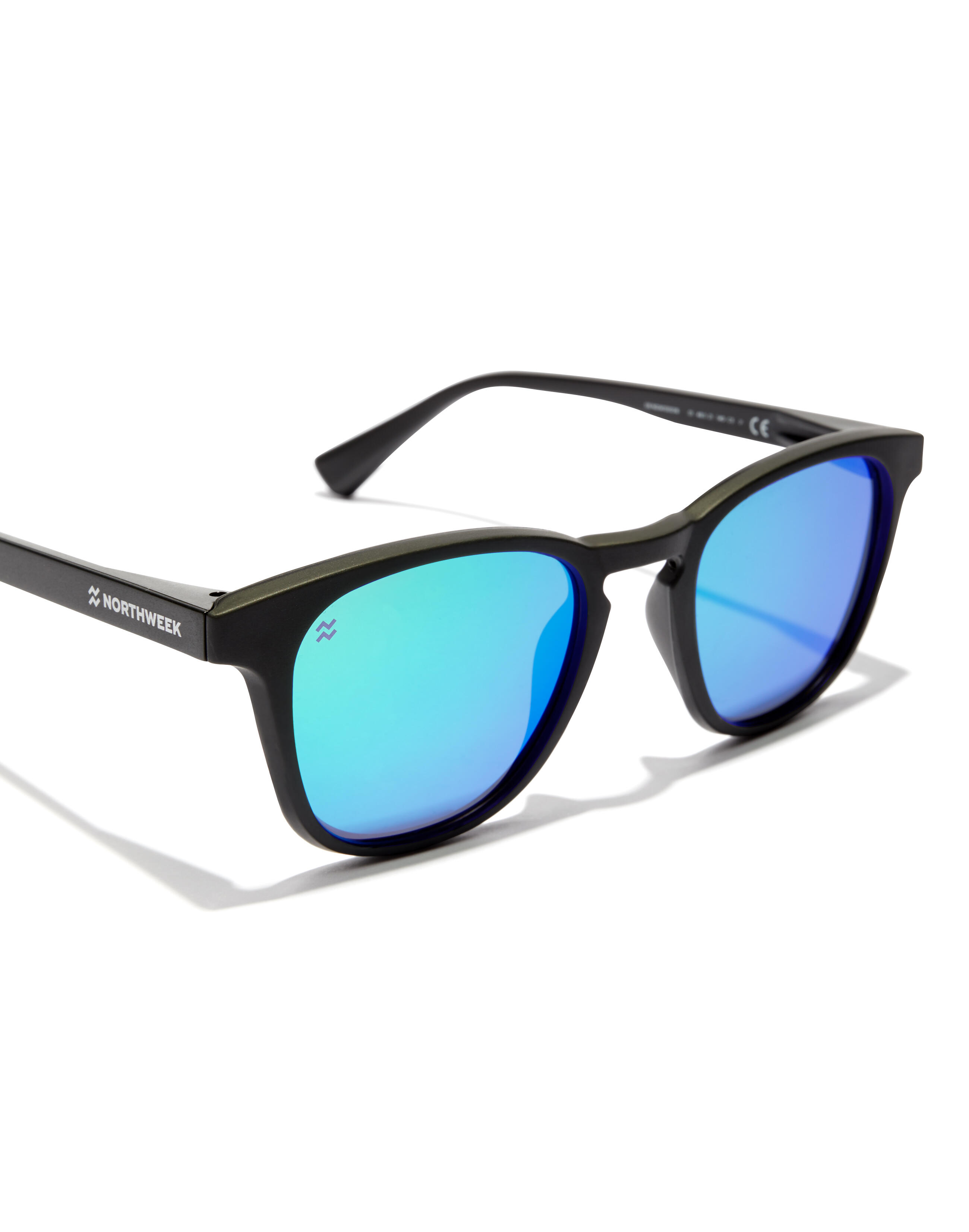 NORTHWEEK - Gafas de Sol para Hombre y Mujer POLARIZED BLACK EMERALD - WALL RAW 5/6
